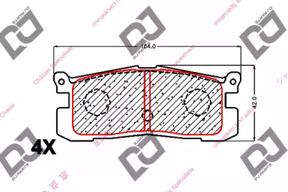 Комплект тормозных колодок BP1667 DJ PARTS